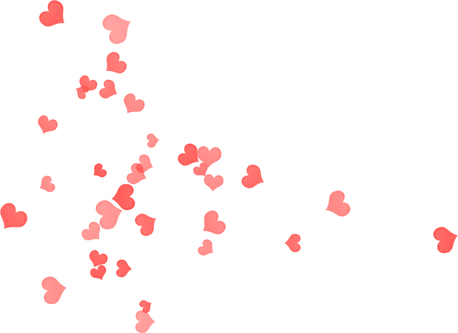 a bunch of hearts floating in the air