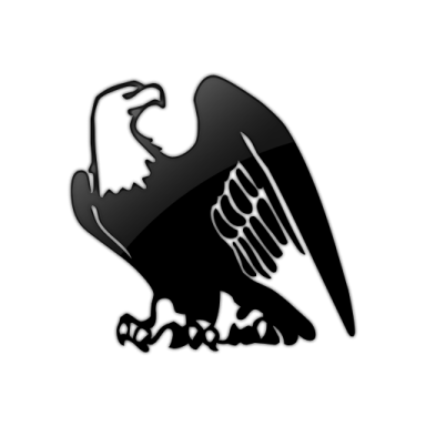 a black and white silhouette of an eagle