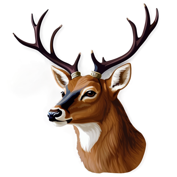 a deer's head with ants on it