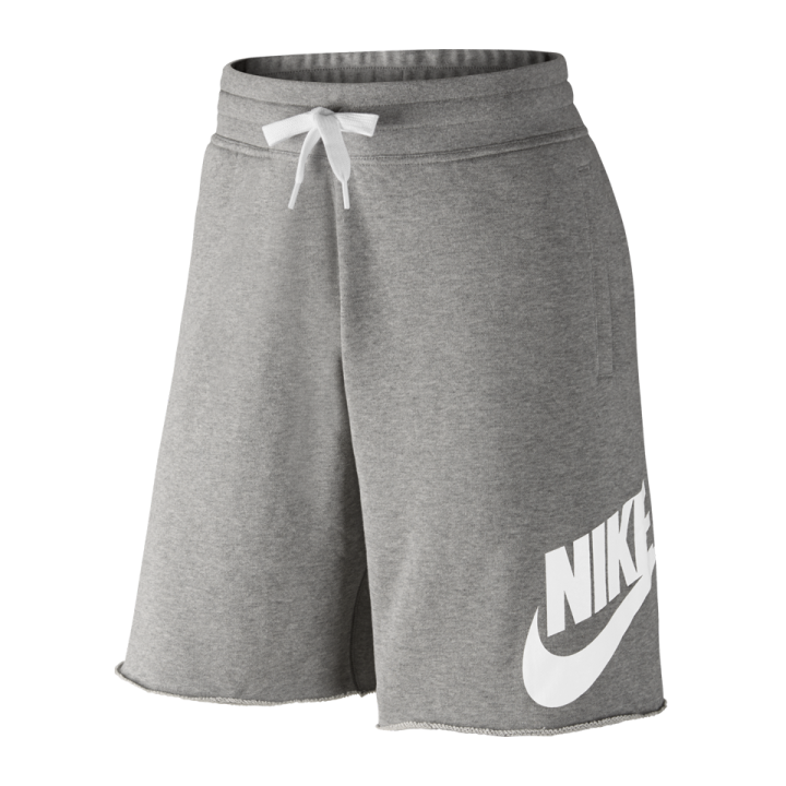 a grey shorts with the nike logo on it