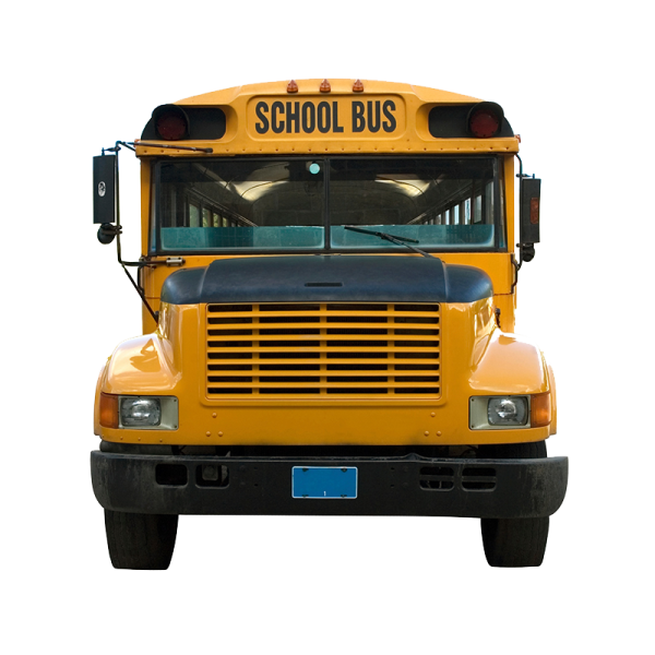 a yellow school bus on a white background