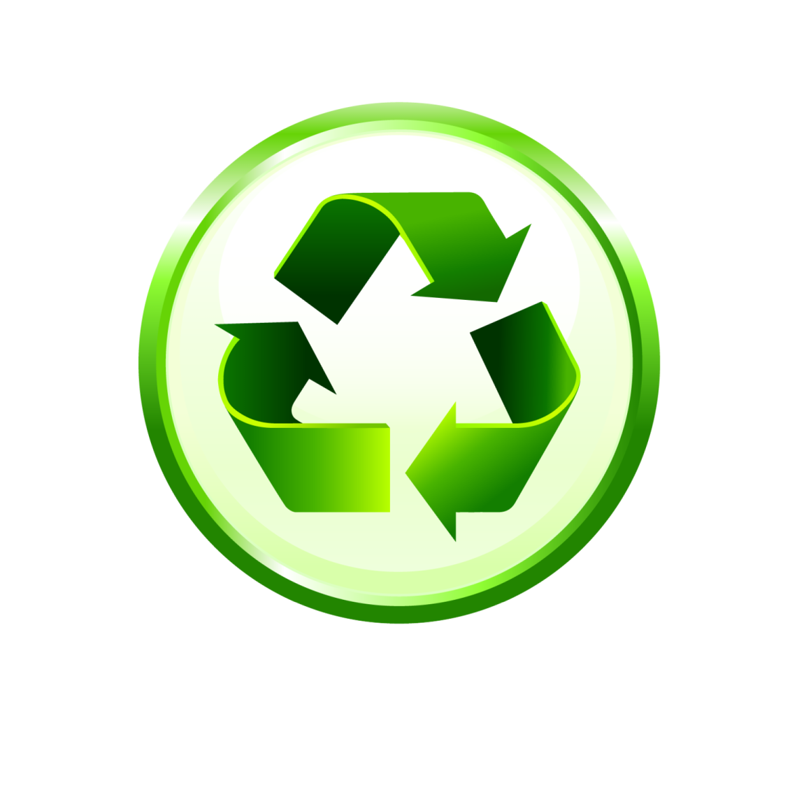 a green recycling icon on a white background