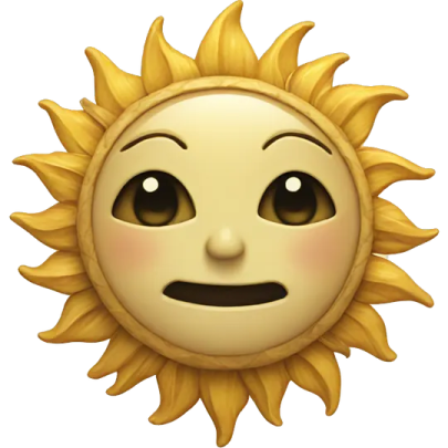 a cartoon sun with an angry expression