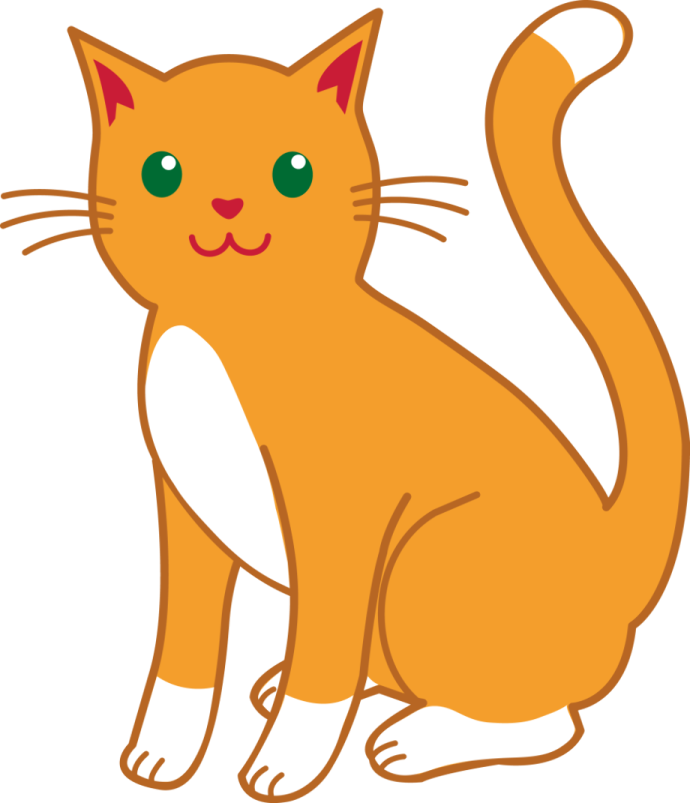 an orange cat with green eyes sitting down