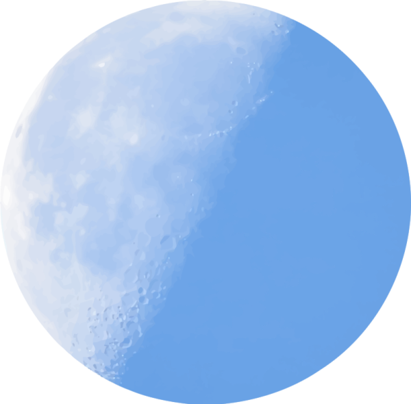 a blue moon with a white background