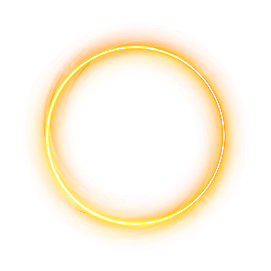 a yellow neon ring on a white background