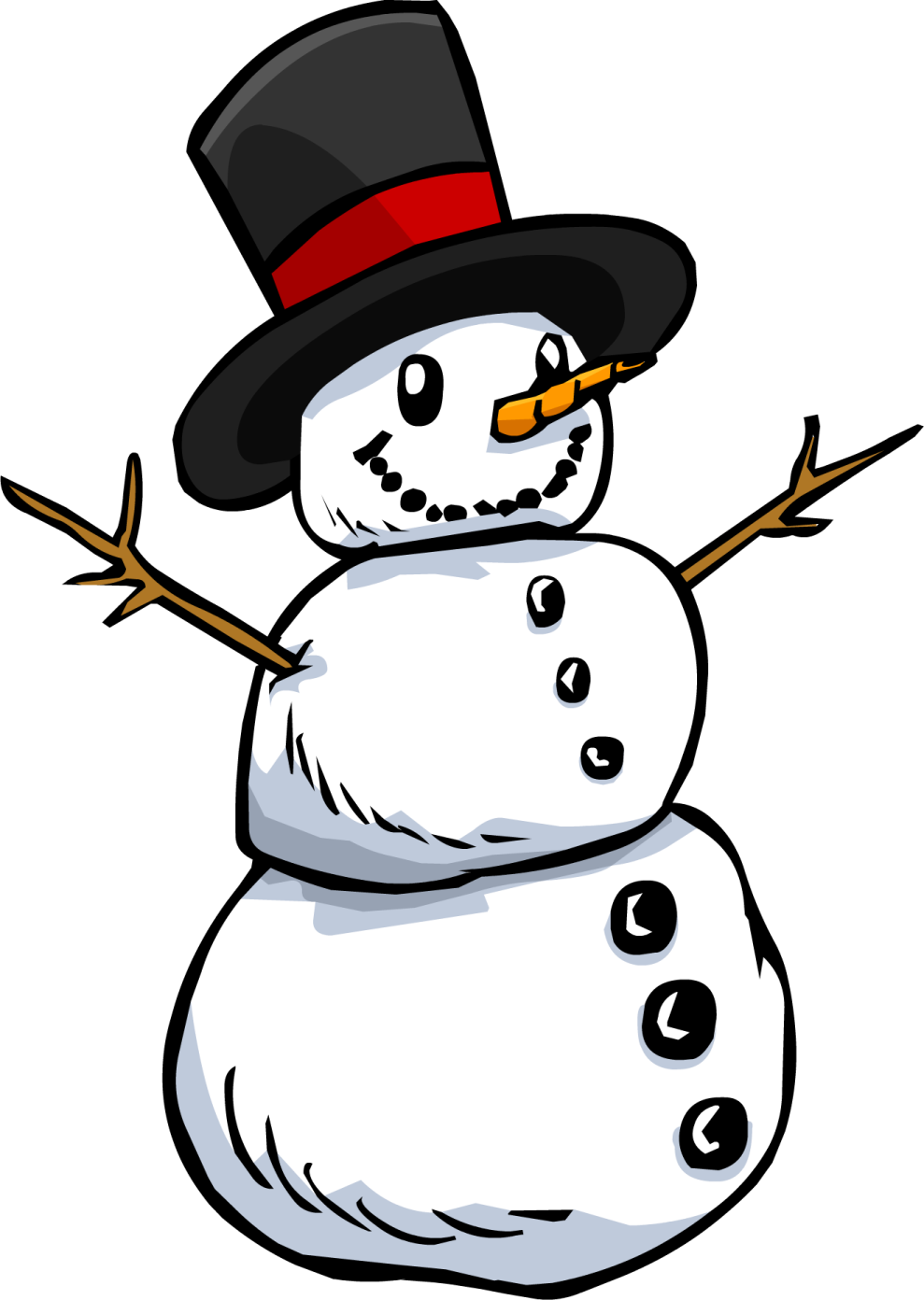 a snowman wearing a top hat