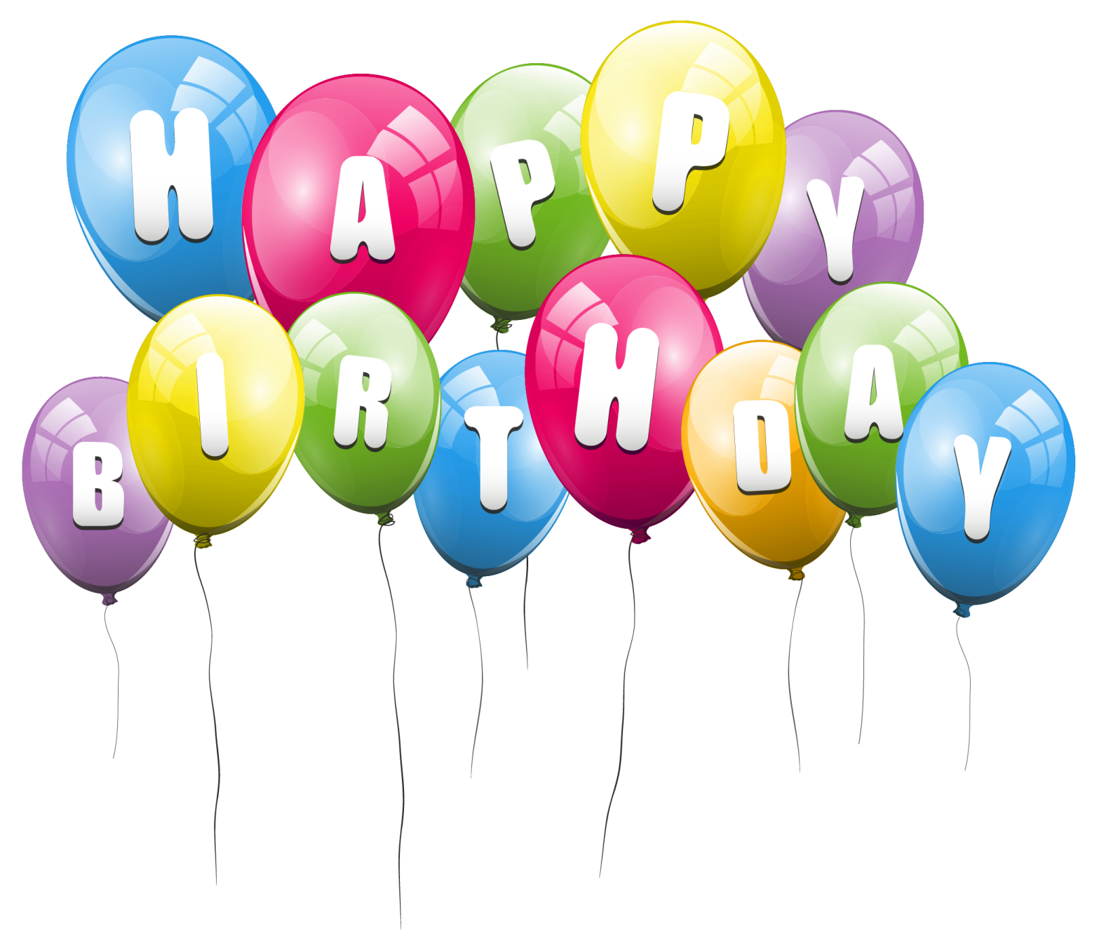 a bunch of balloons with the words happy birthday