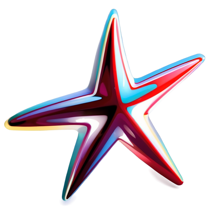 a colorful star on a white background