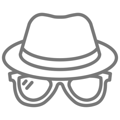 a hat and sunglasses icon