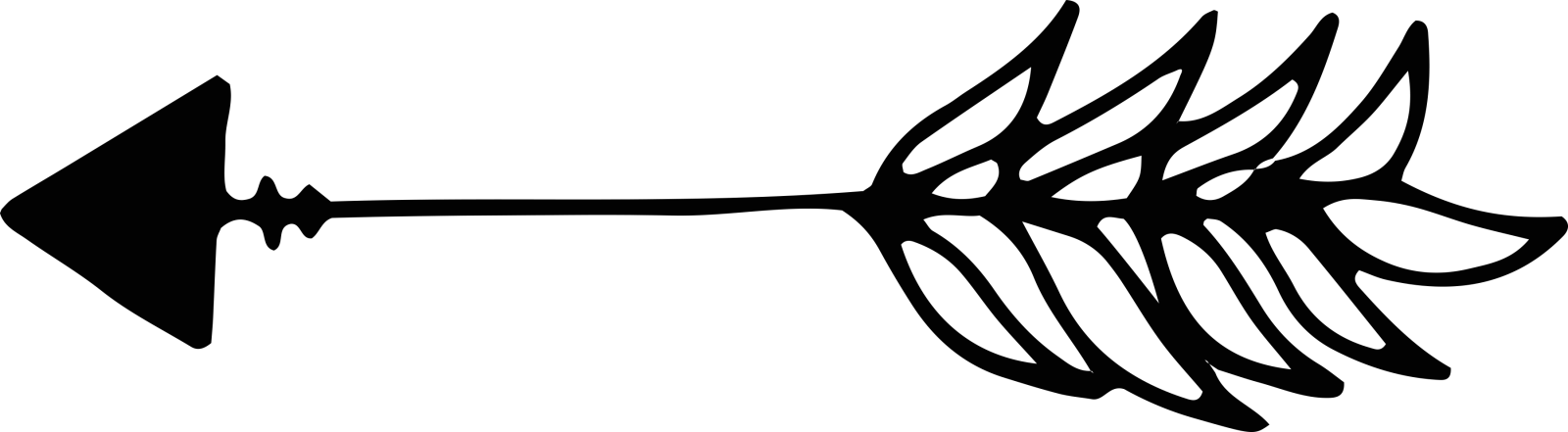 a black and white image of an arrow
