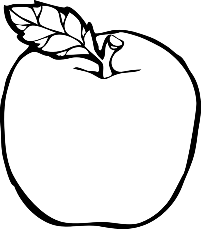 an apple with a leaf on it