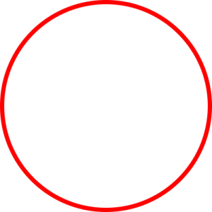 a red circle on a white background