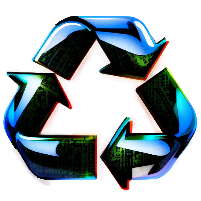a black and blue recleted recycling symbol