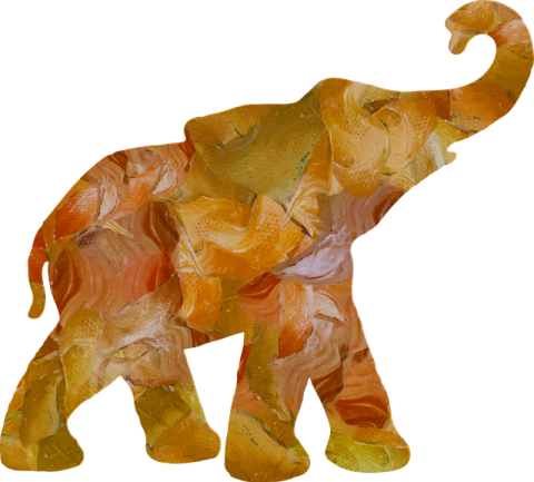 an elephant made out of gum gums