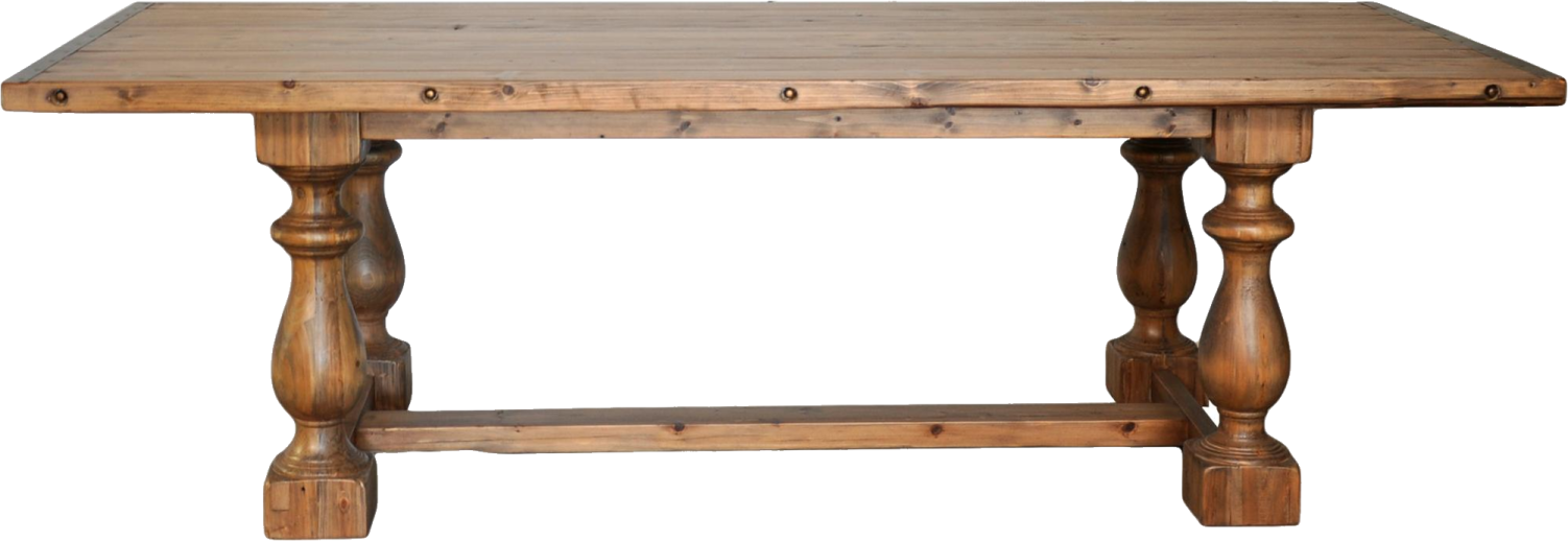 a wooden table on a white background