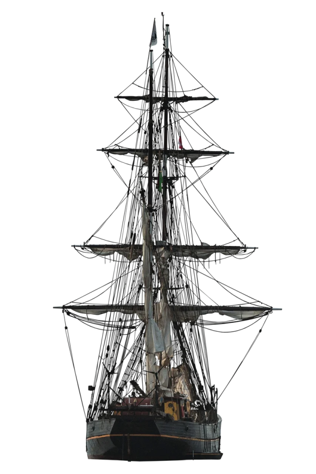 a model of a ship on a white background