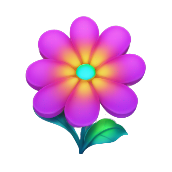 a pink flower with green leaves on it
