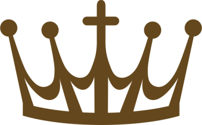 a brown crown on a white background