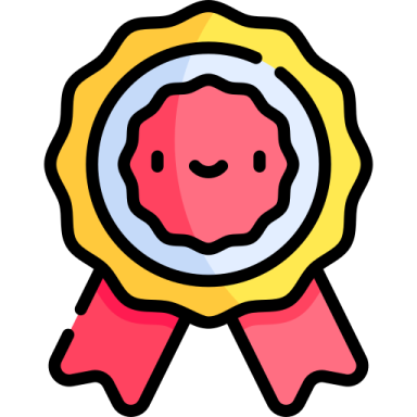 a medal with a smiling face on it