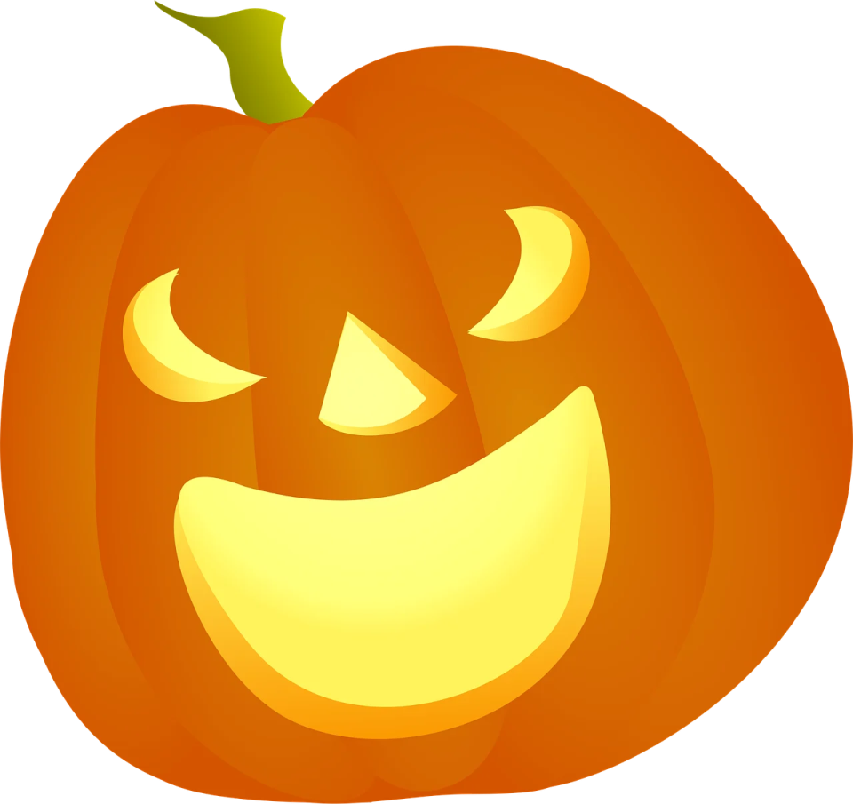 a halloween pumpkin with glowing eyes