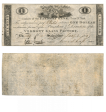 the front and back of an old bank note