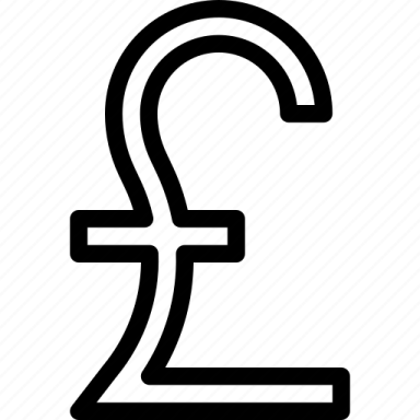 a black and white icon of the pound symbol