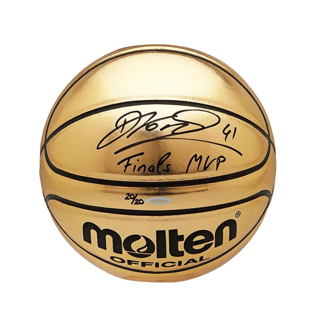 a gold basketball ball with the logo of the nba team