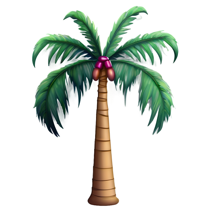 a palm tree with fruit on it