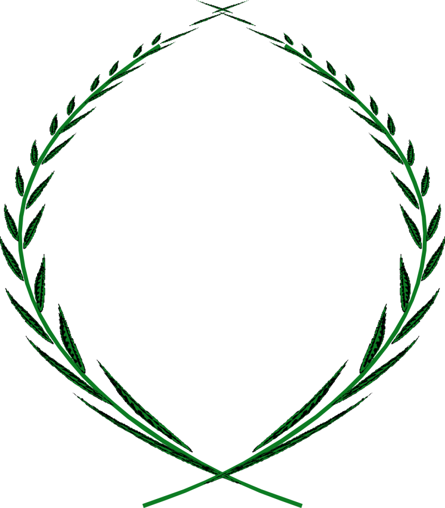 a wreath made of green leaves