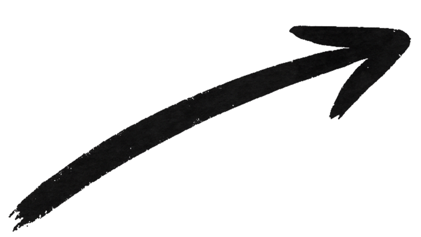 a black arrow drawn on a white background