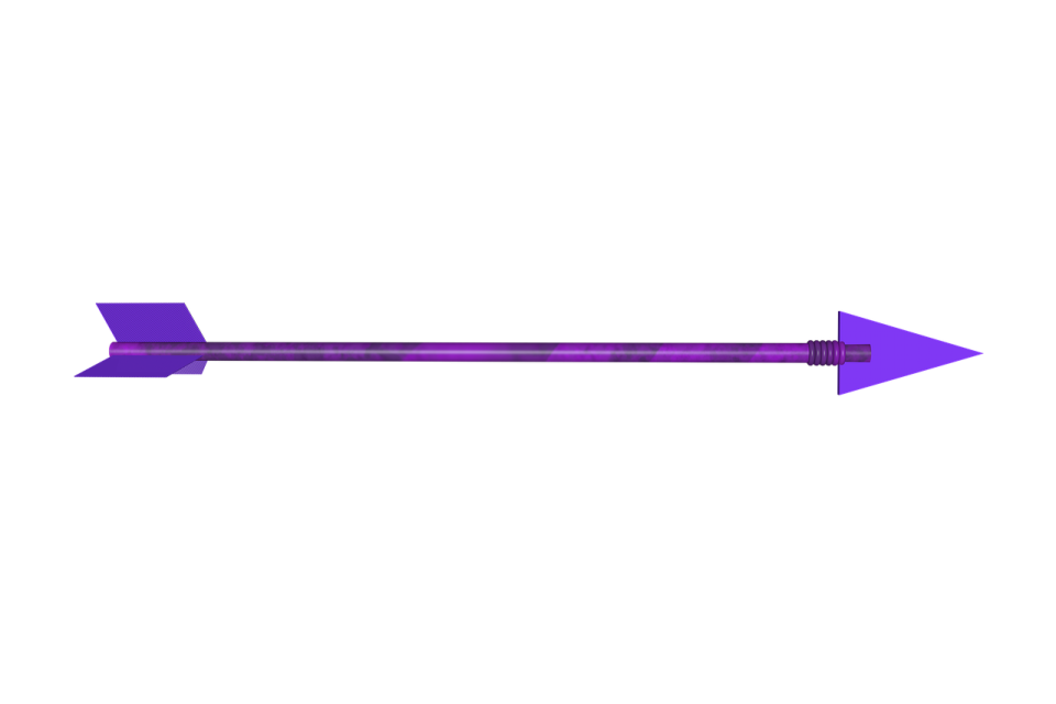 a purple arrow on a white background
