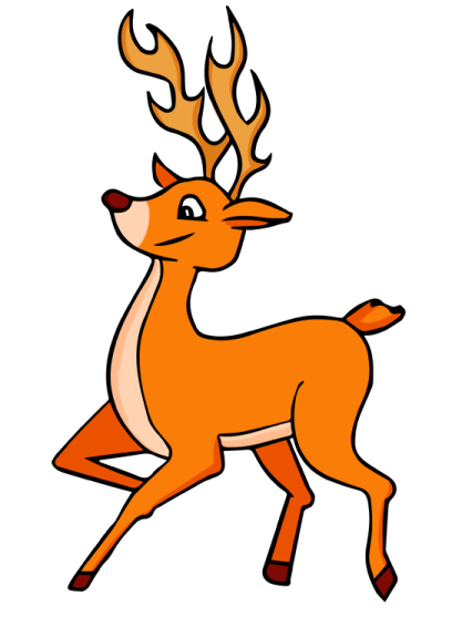a cartoon deer running
