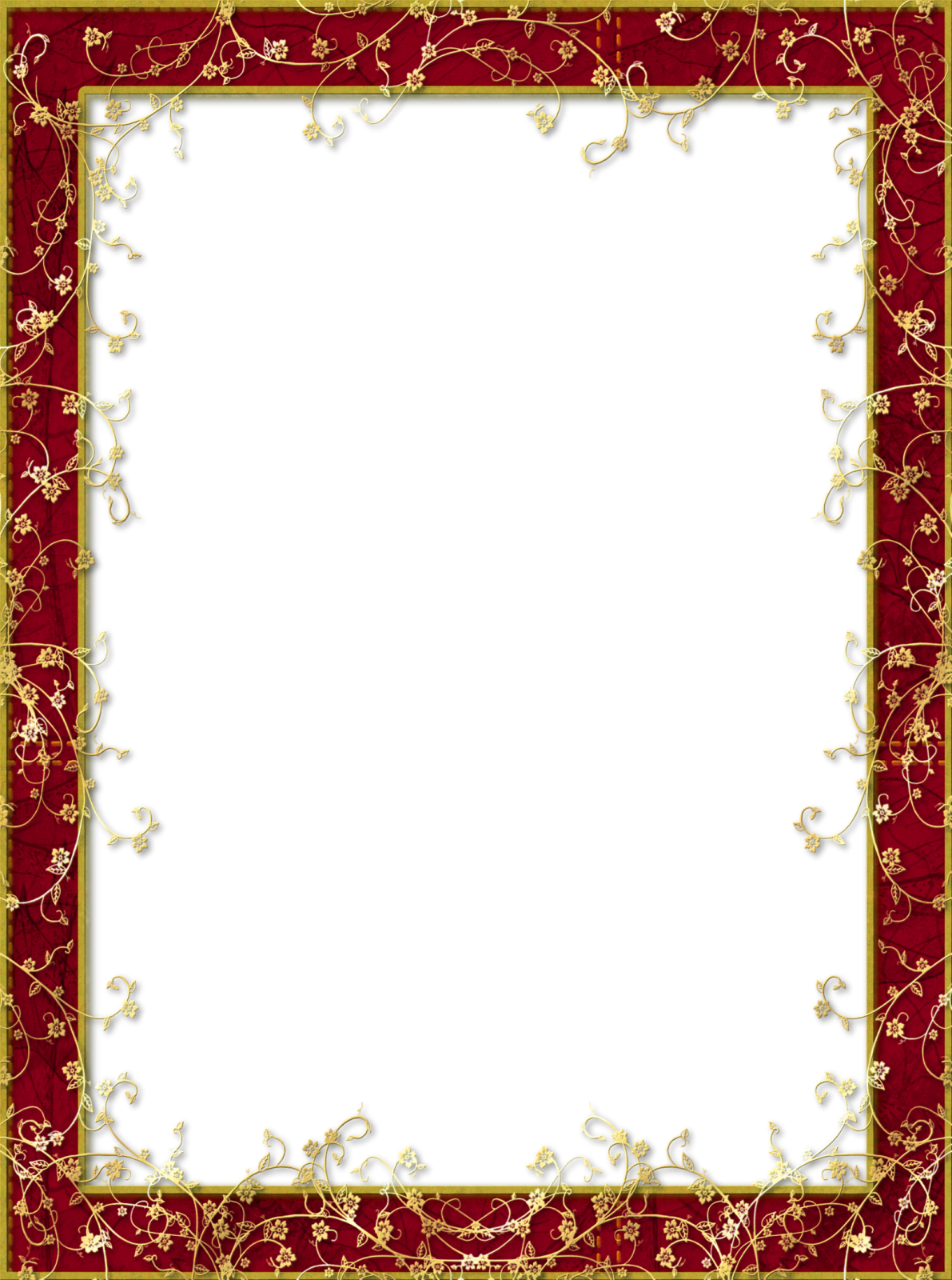a red and gold frame with white background
