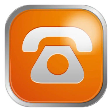 an orange icon with a phone on it