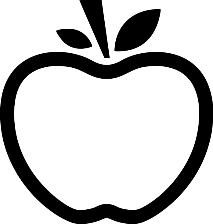 a black and white apple icon