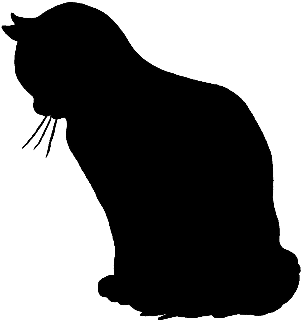 a cat silhouetted on a white background