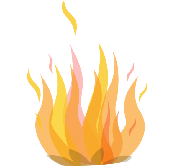 a fire with orange and yellow flames on it