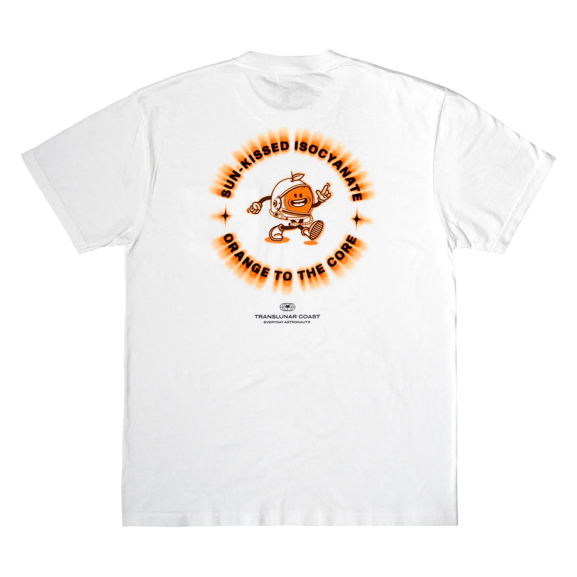 a white t - shirt with an image of a football player in flames