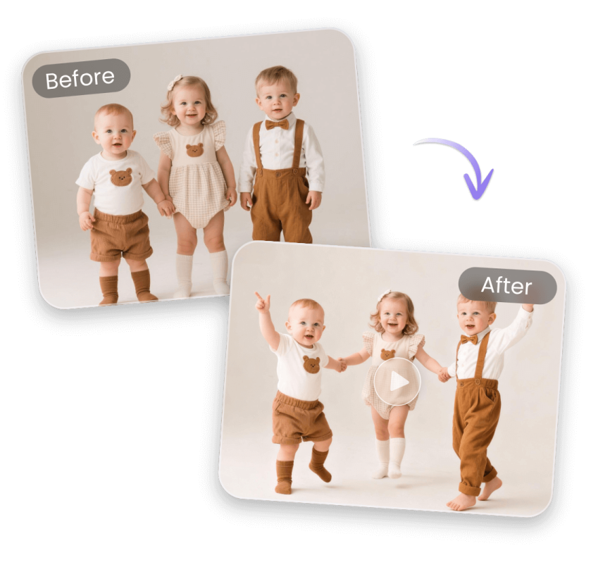 two pictures of a baby boy and girl holding hands