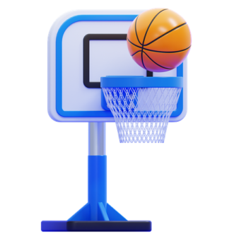 a basketball hoop with a ball on it