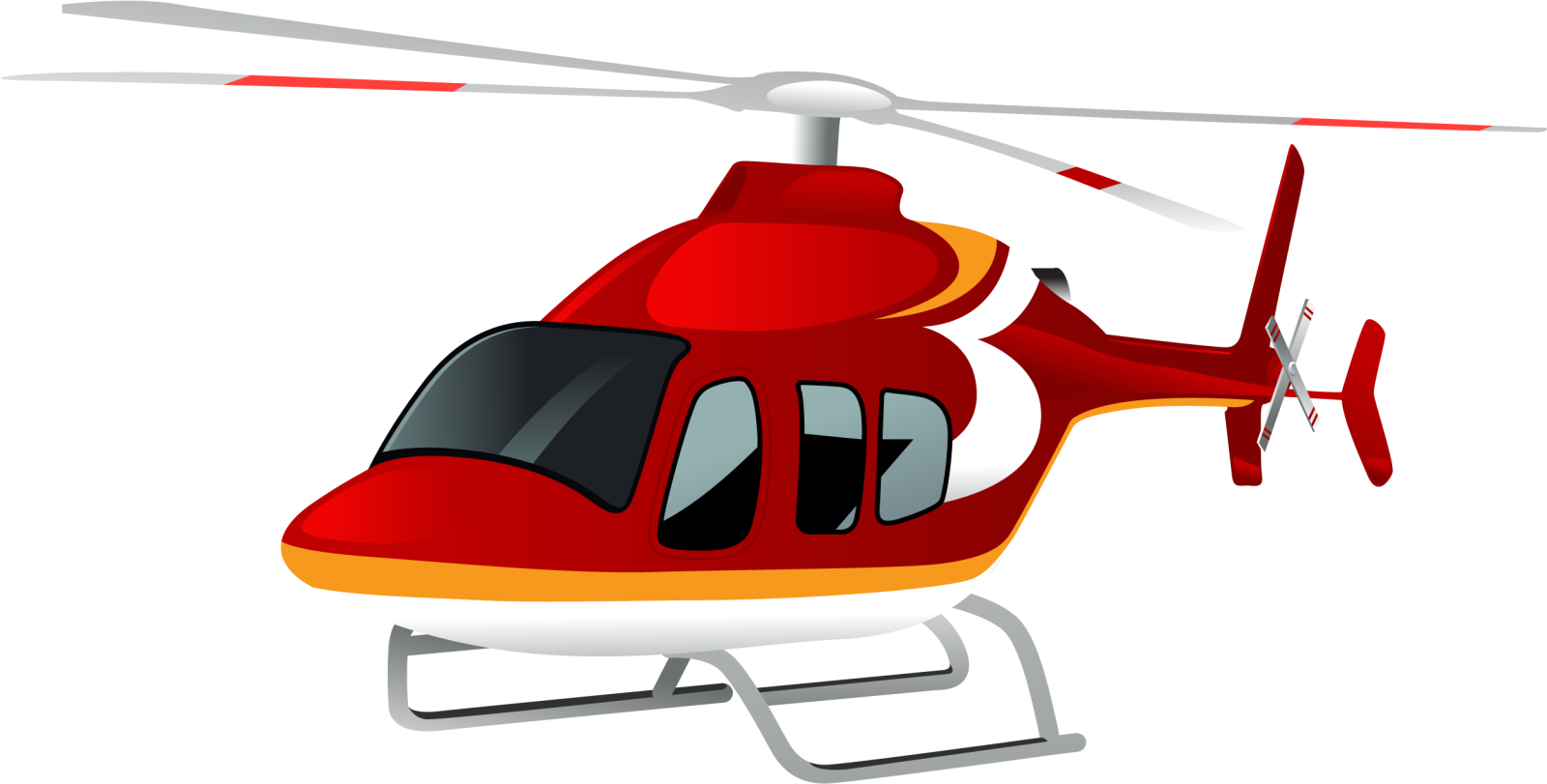 a red and white helicopter on a white background