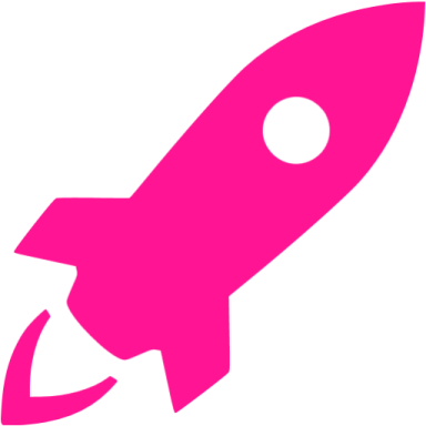 a pink rocket on a white background
