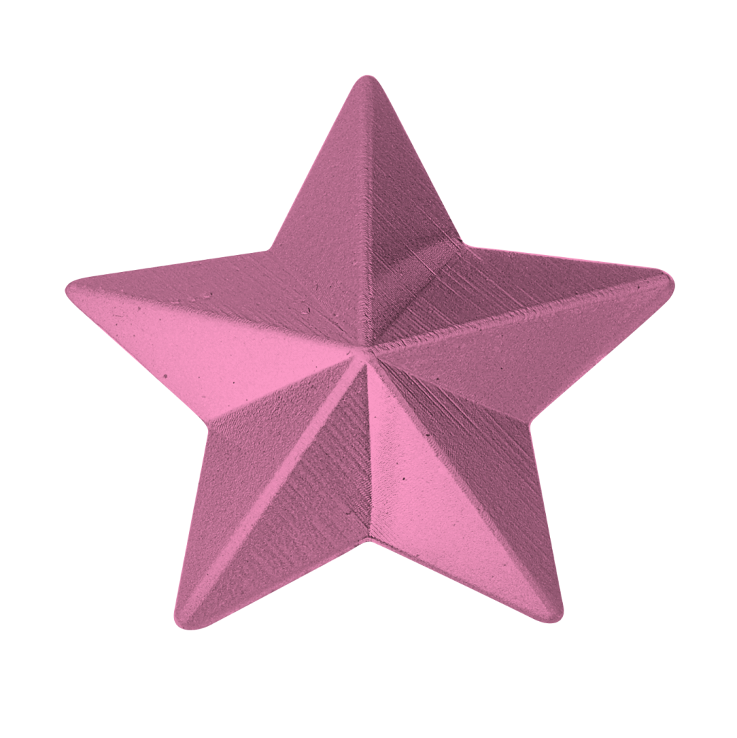 a pink star on a white background