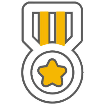 a medal with a star on it