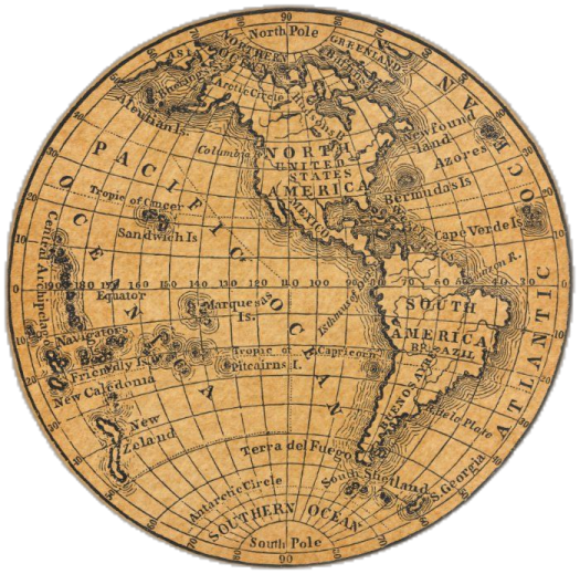 an old world map on a white background