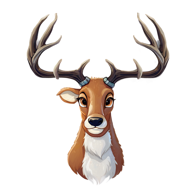 a deer head with ants on it's horns