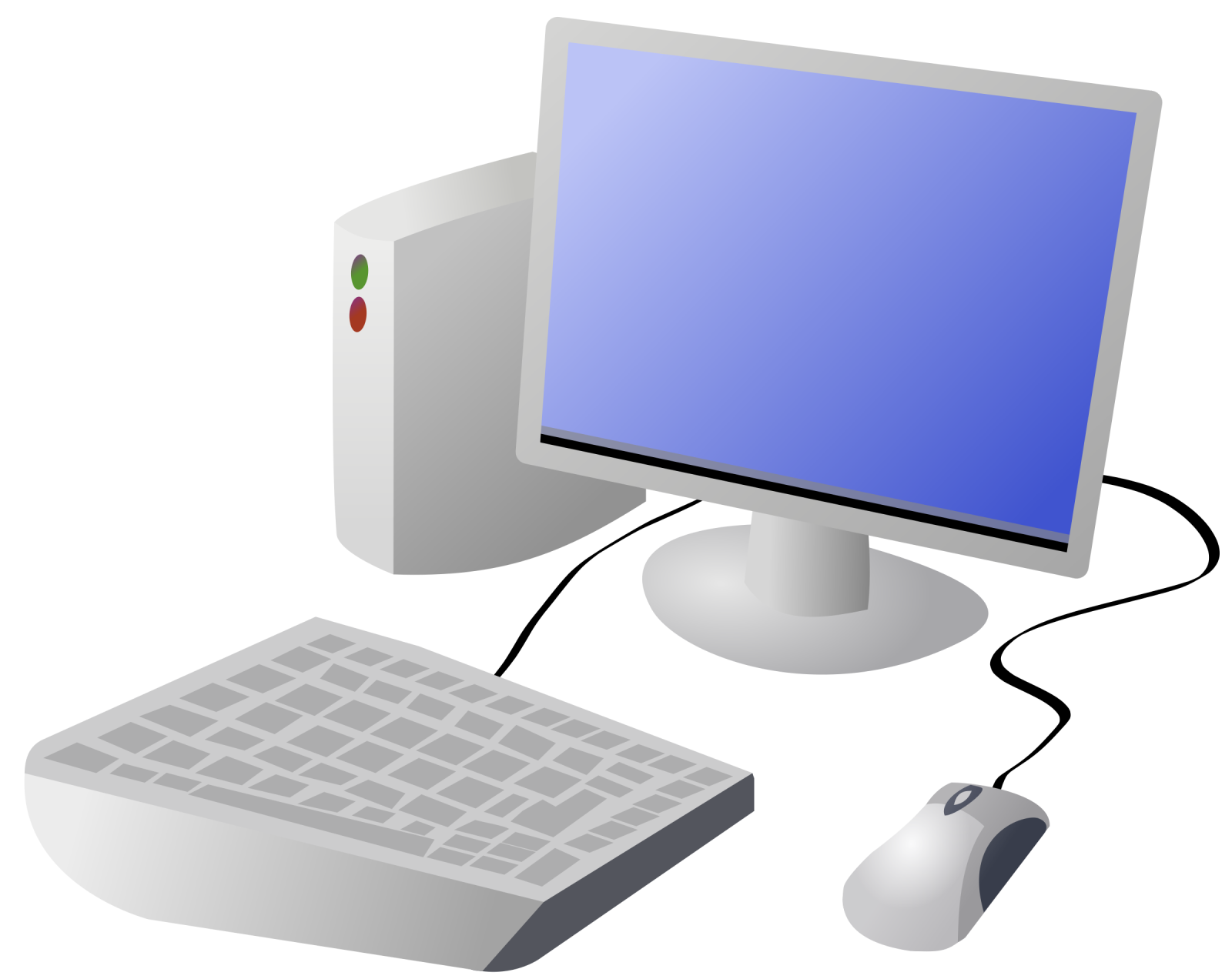 a computer with a mouse and keyboard