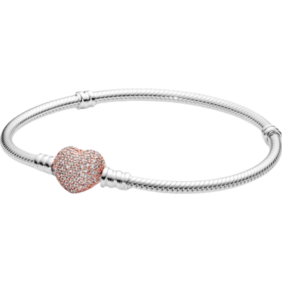 pandora pandora bang bracelet with rose quartz and diamonds