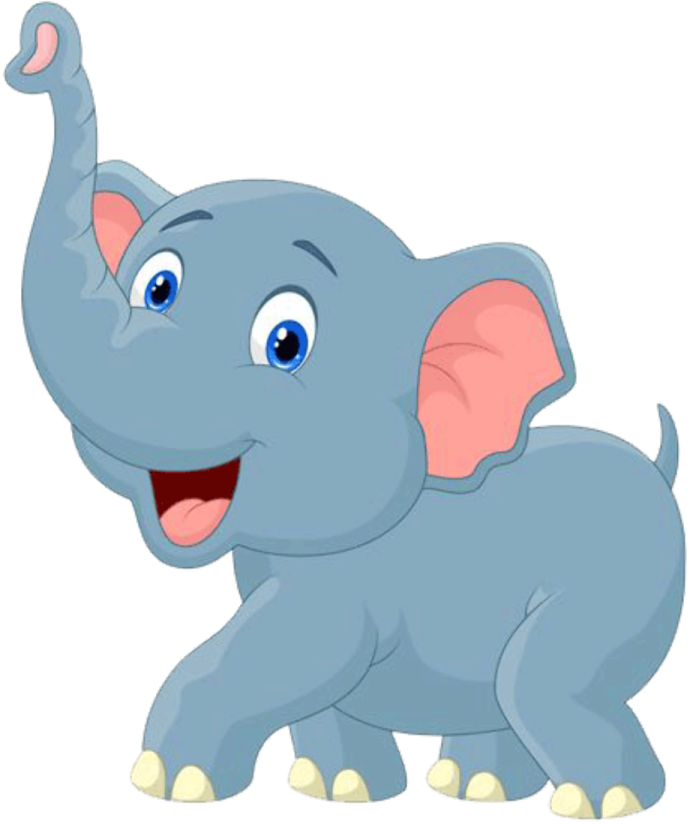 a baby elephant with its trunk up